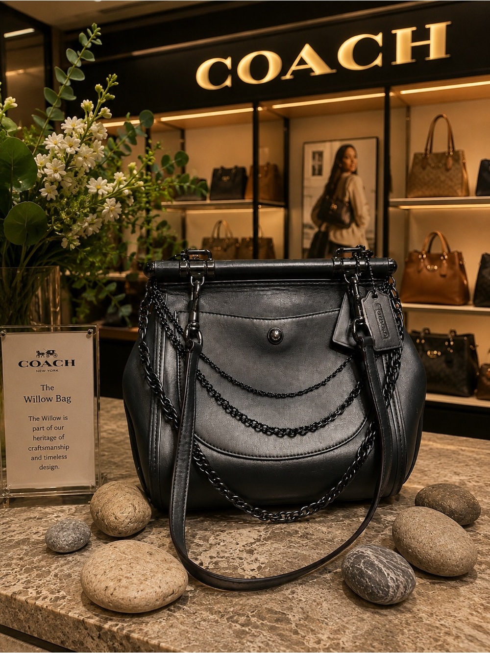 Coach Willow Tea-rose Drifter Top Handle Satchel (Style No. 54079). Chain added - Picture 2 of 13